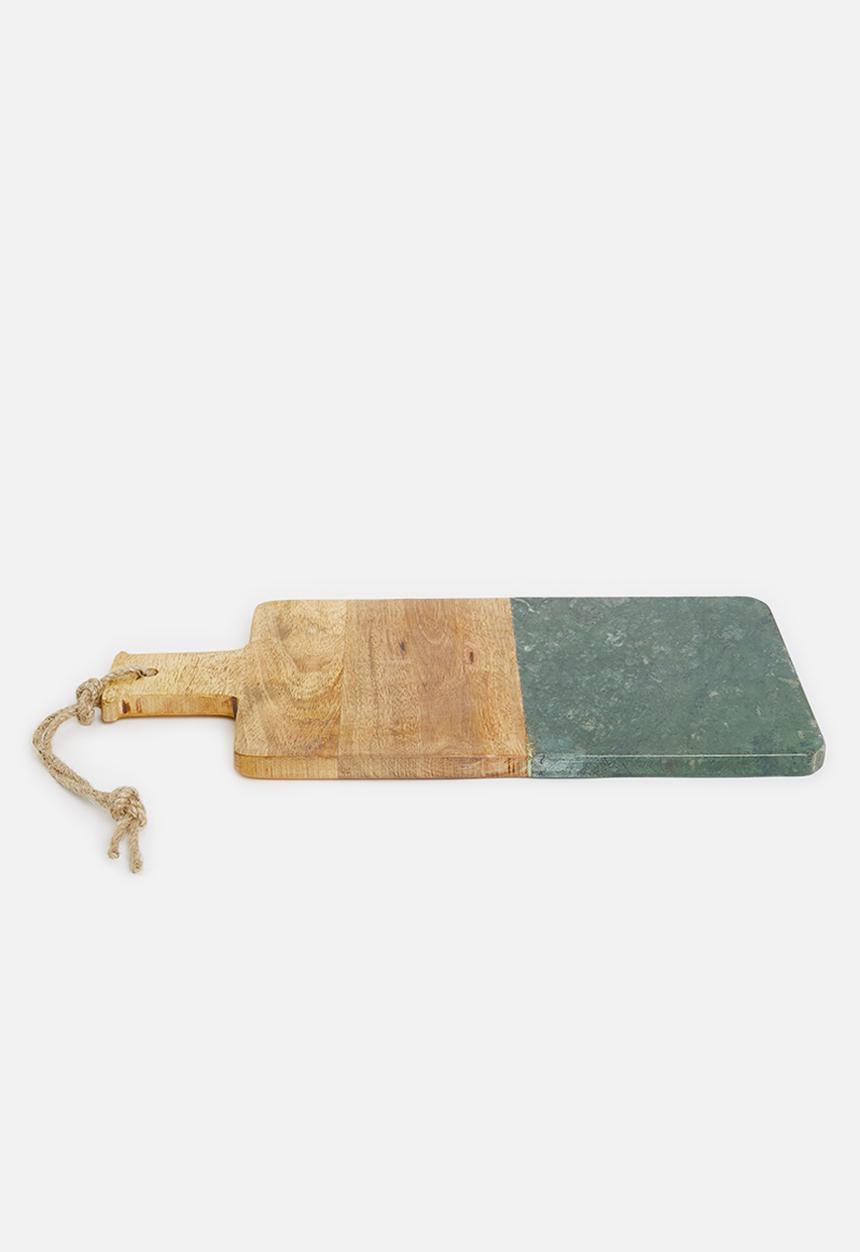 Sixth Floor - Marble and wood chopping board-green
