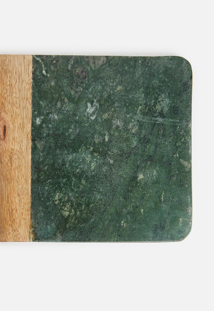 Sixth Floor - Marble and wood chopping board-green