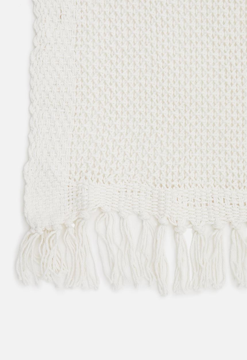 H&S - Loose knit throw - white