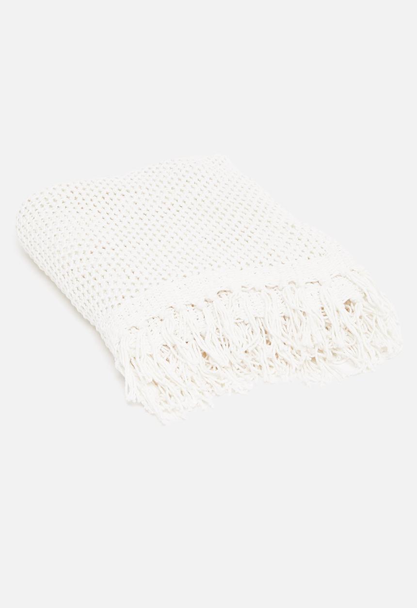 H&S - Loose knit throw - white