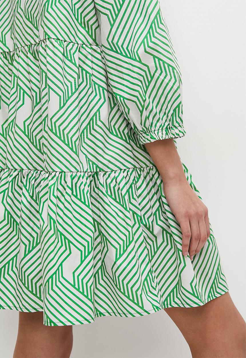 Superbalist - Tiered mini dress - green optical geo