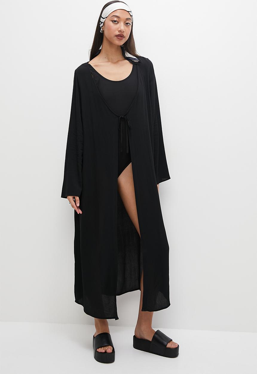 Superbalist - Tie detail cover up - black