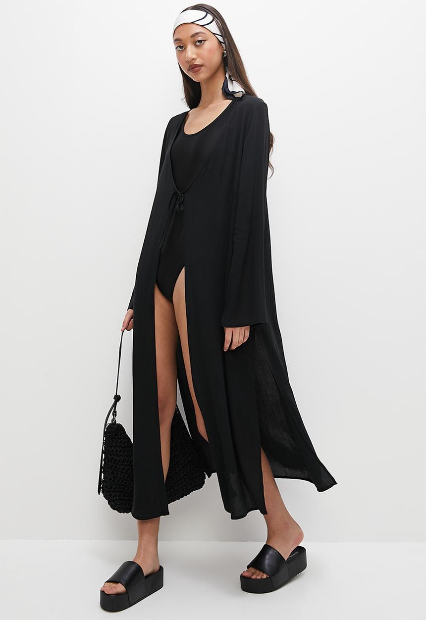 Superbalist - Tie detail cover up - black