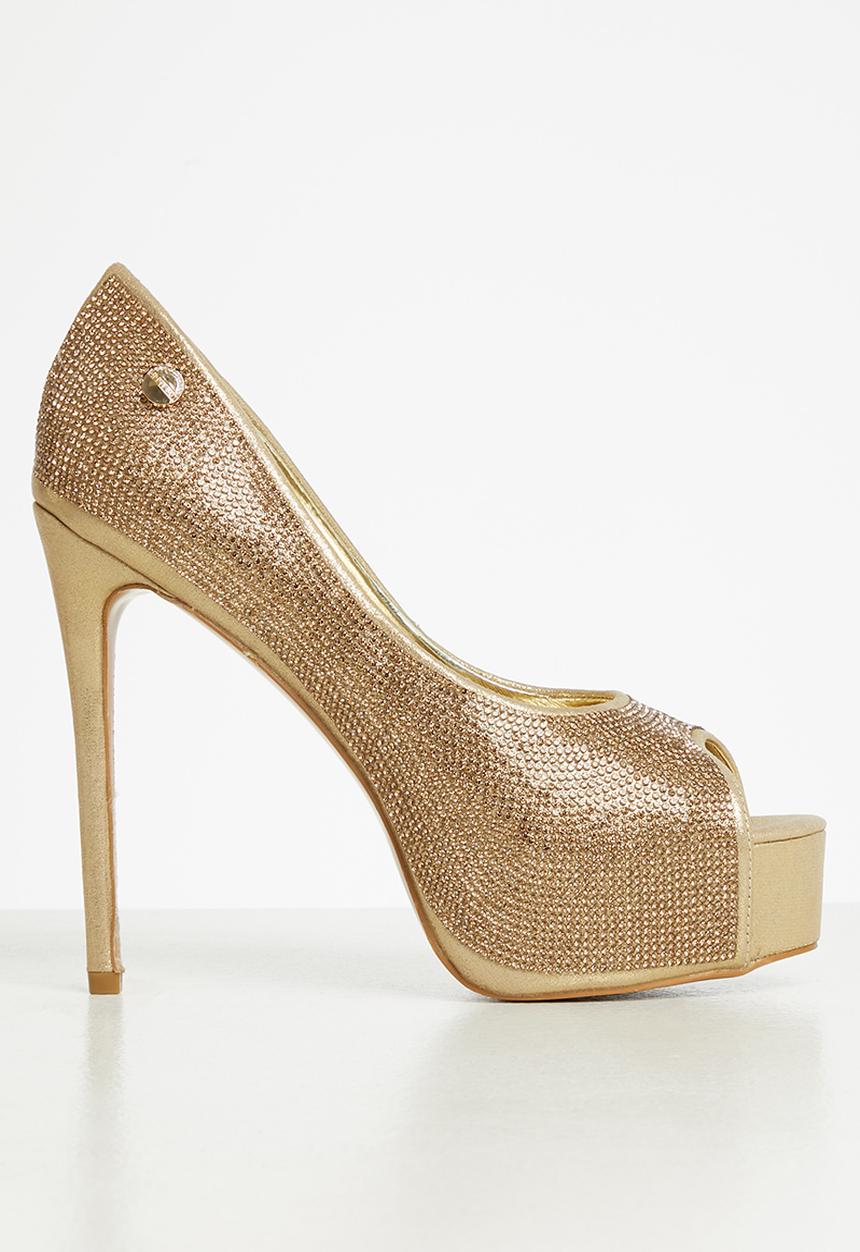 SISSY BOY - Prom night platform heel - gold
