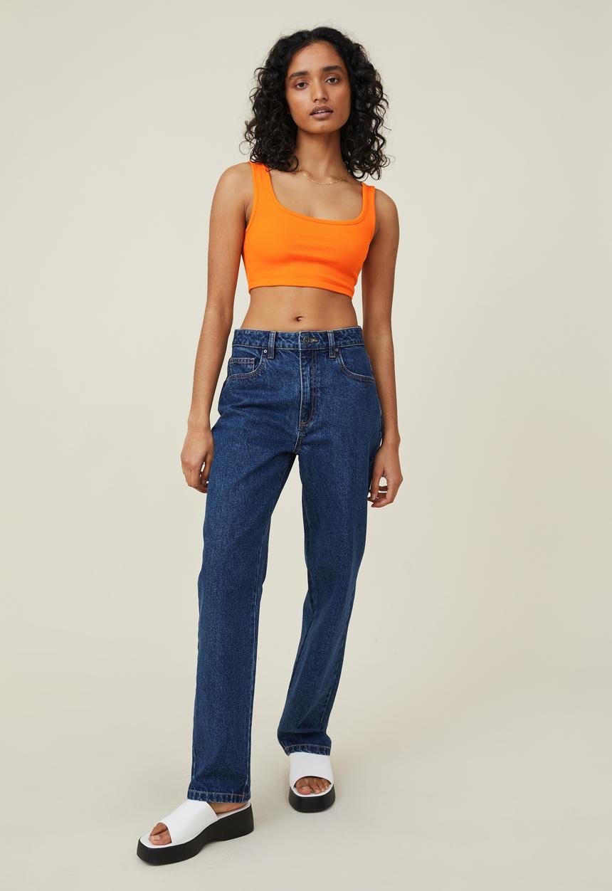 Cotton On - The organic rib micro tank - spring orange
