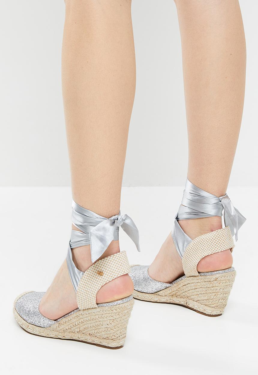 Miss Black - Jojo4 espadrille wedge heel - silver