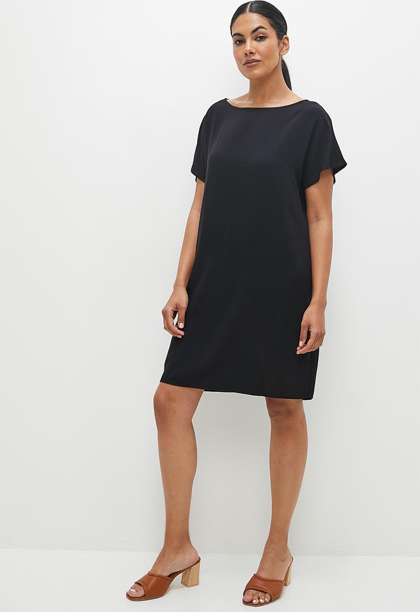 edit - Grown on smart woven tunic - black
