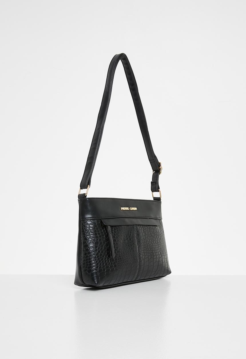 Pierre Cardin - Felicia croc panel crossbody - black