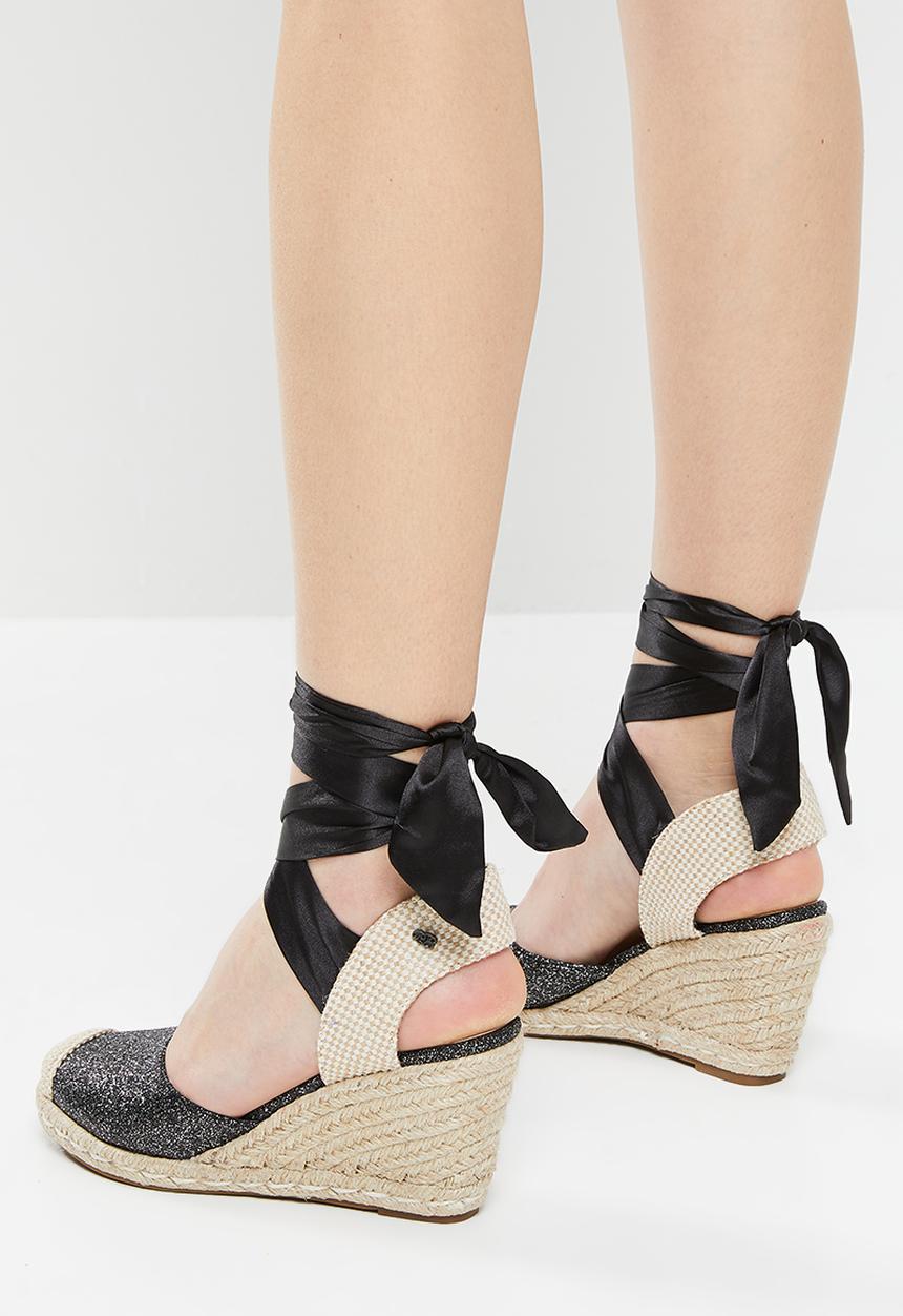 Miss Black - Jojo4 espadrille wedge heel - black
