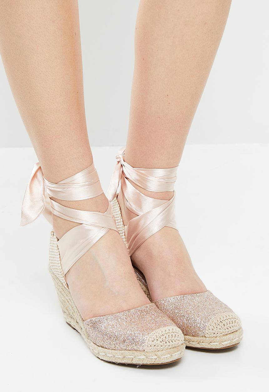 Miss Black - Jojo4 espadrille wedge heel - rose gold