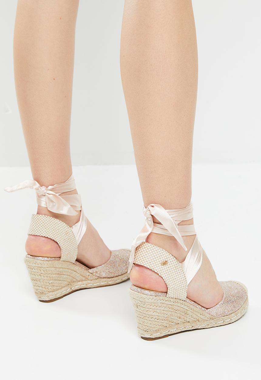 Miss Black - Jojo4 espadrille wedge heel - rose gold