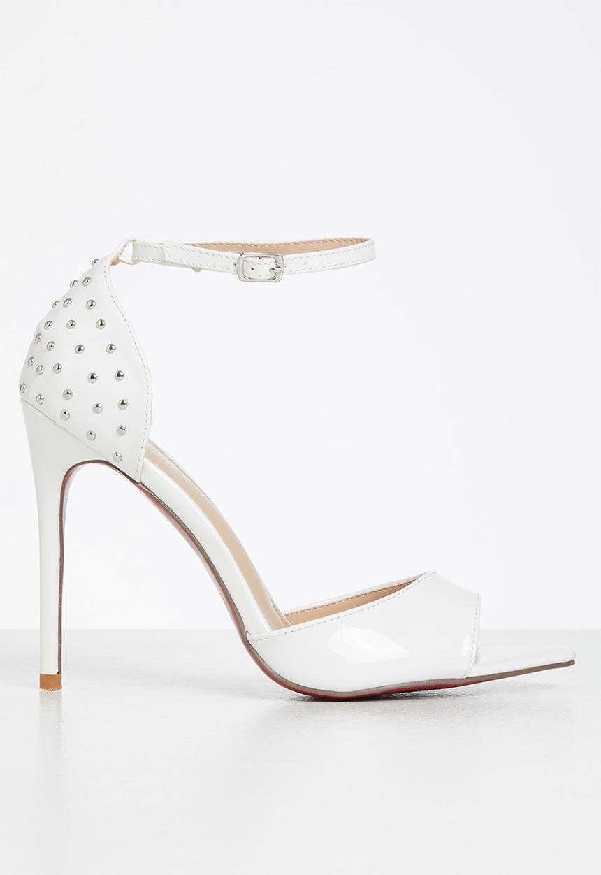 Miss Black - Dagger5 barely there stiletto heel - white