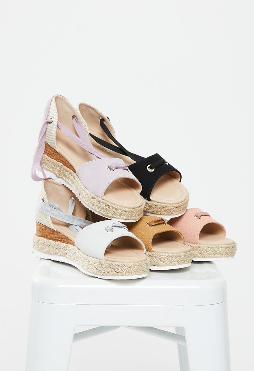 Miss Black - Steffi9 espadrille wedge heel - tan
