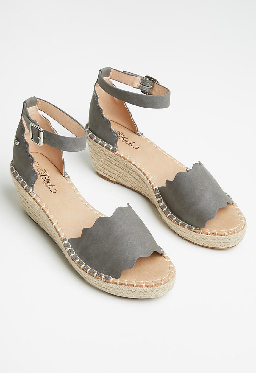 Miss Black - Jayda1 espadrille wedge heel - grey