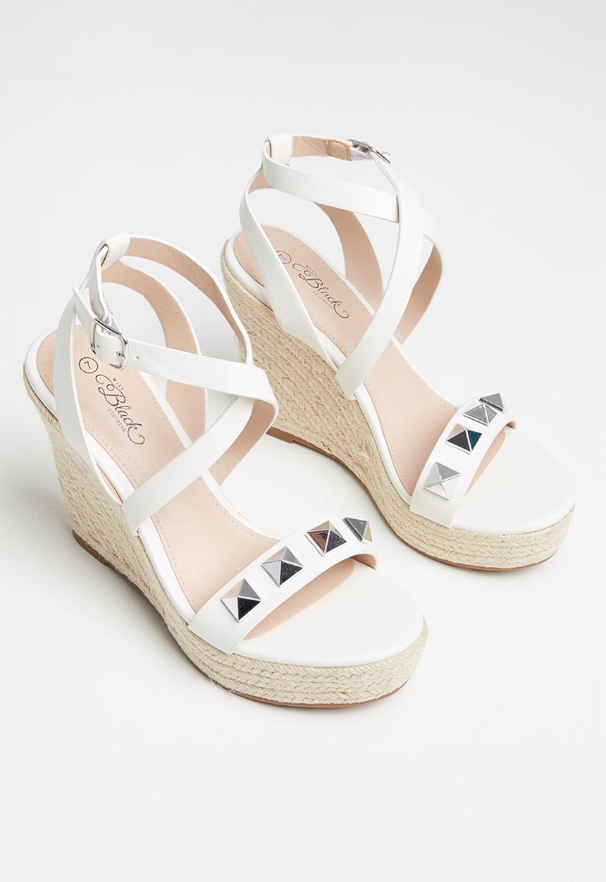 Miss Black - Edition1 espadrille wedge heel - white
