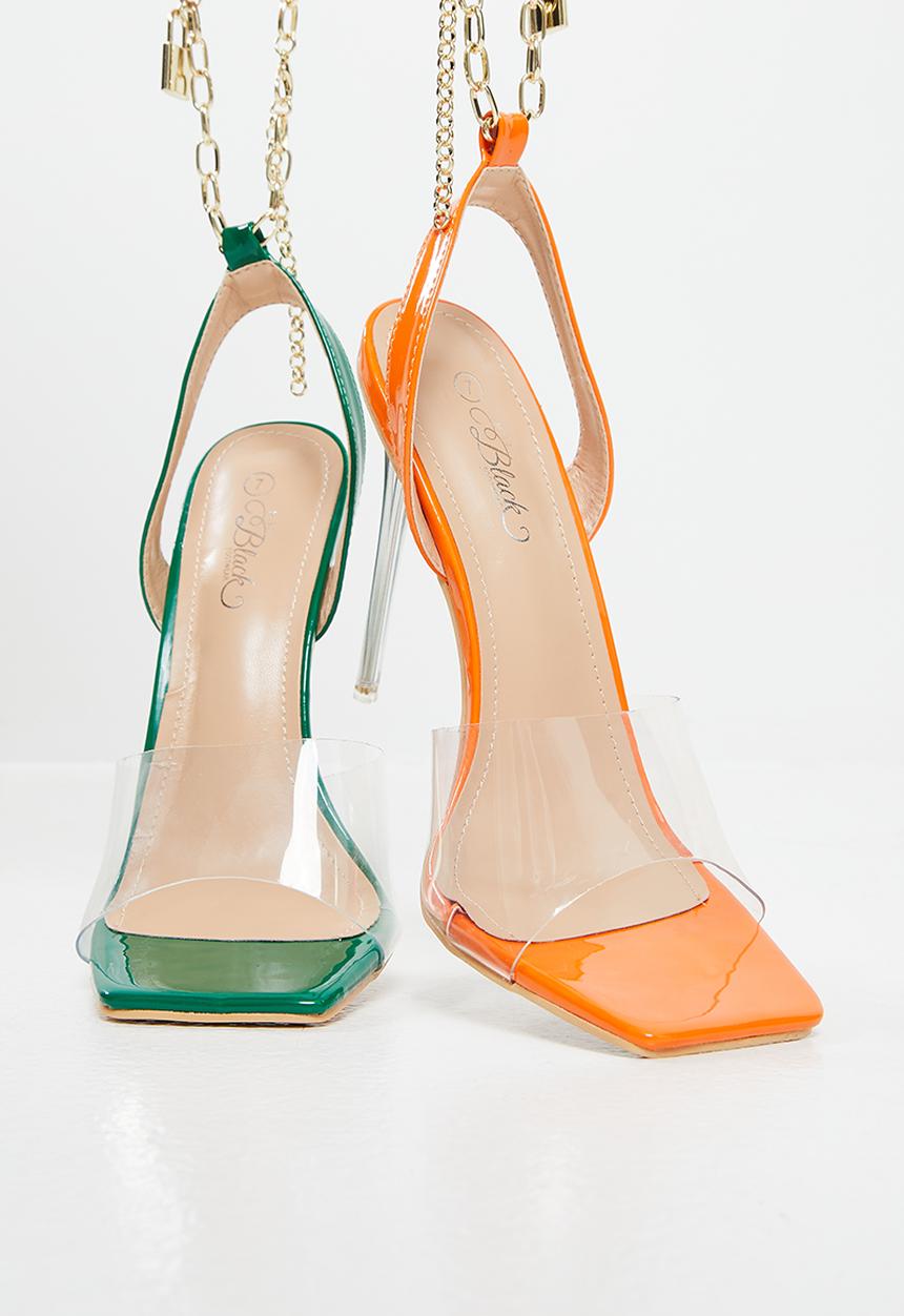Miss Black - Monarch3 barely there stiletto heel - green
