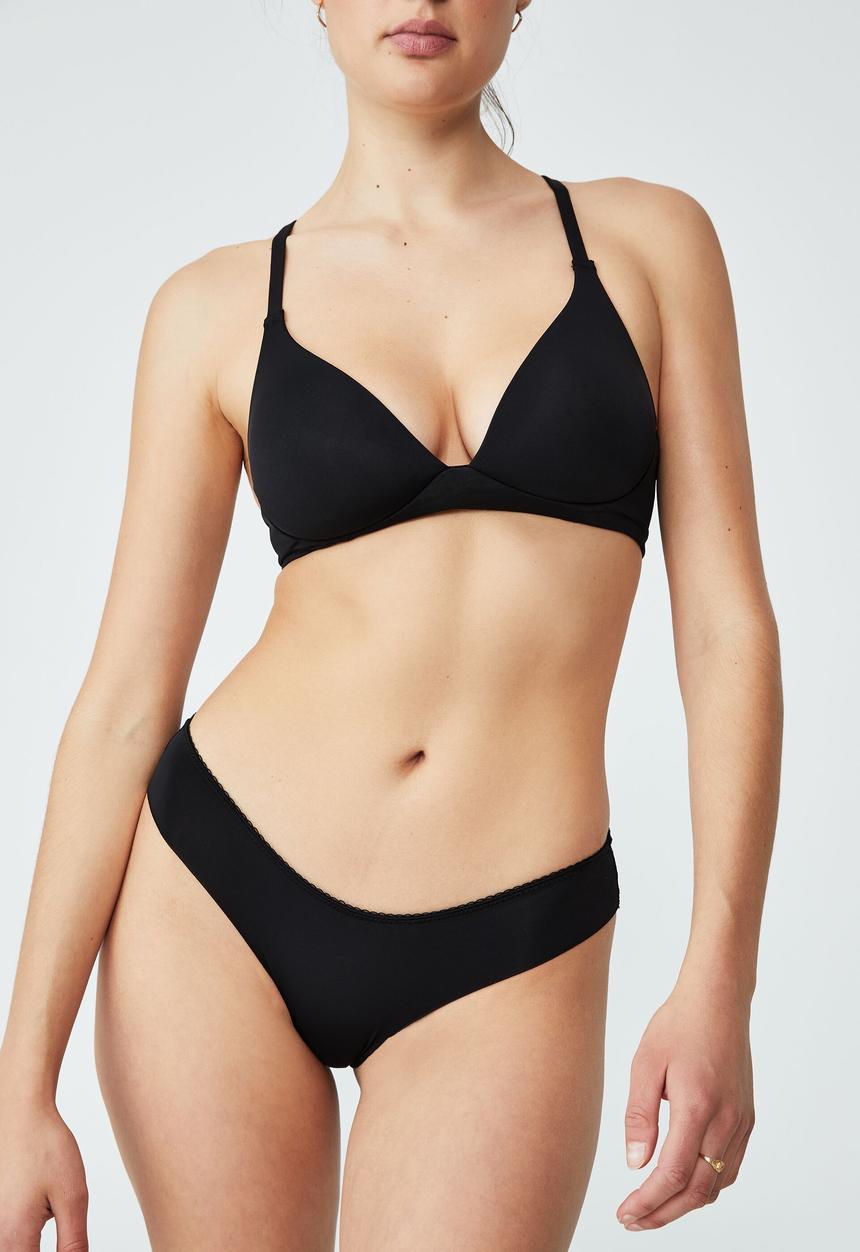 Cotton On - Ultimate comfort lace bikini brief - black