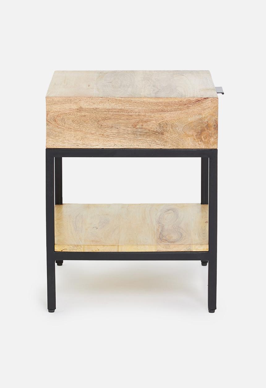 Sixth Floor - Mango bedside table - natural & black 