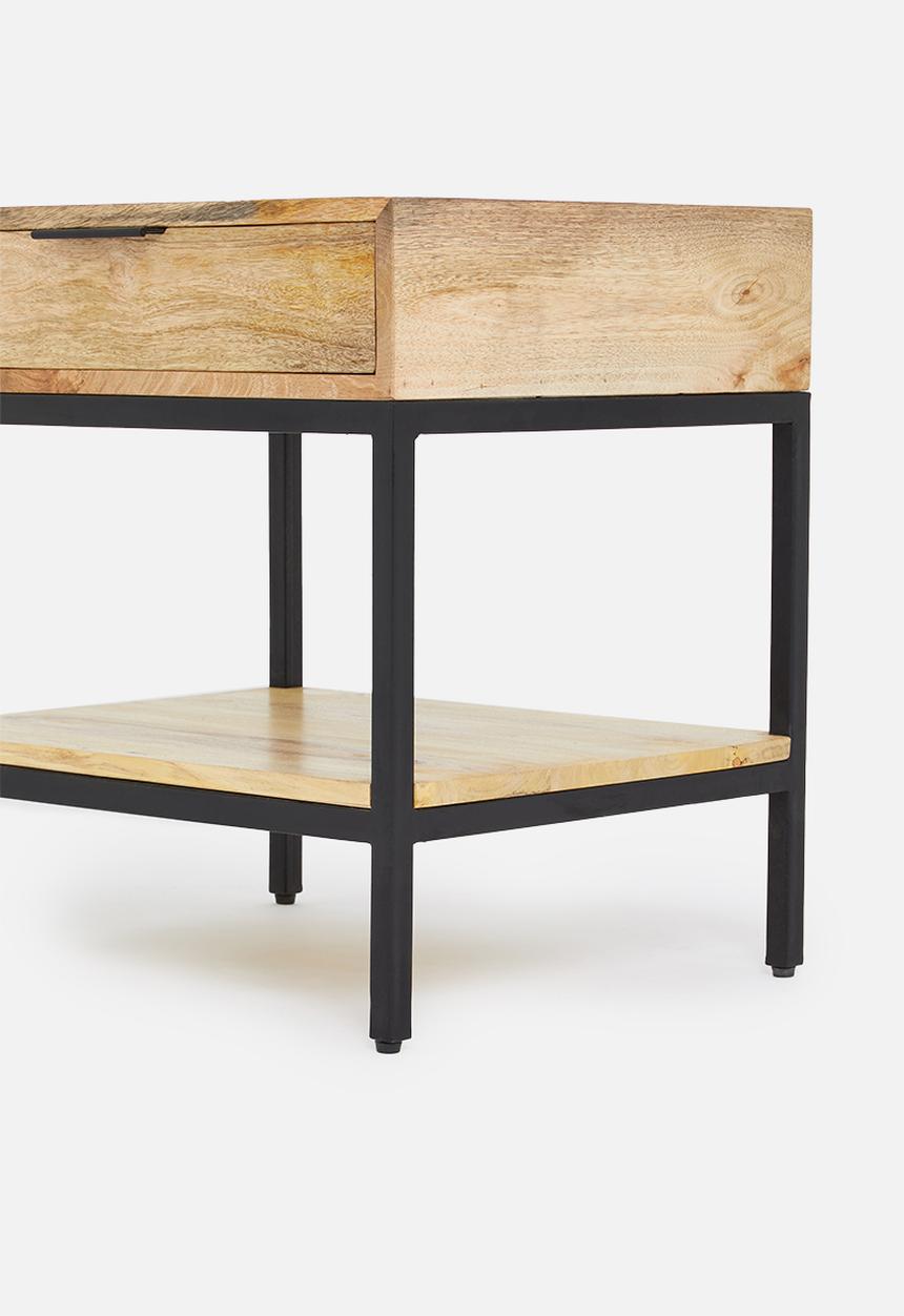Sixth Floor - Mango bedside table - natural & black 
