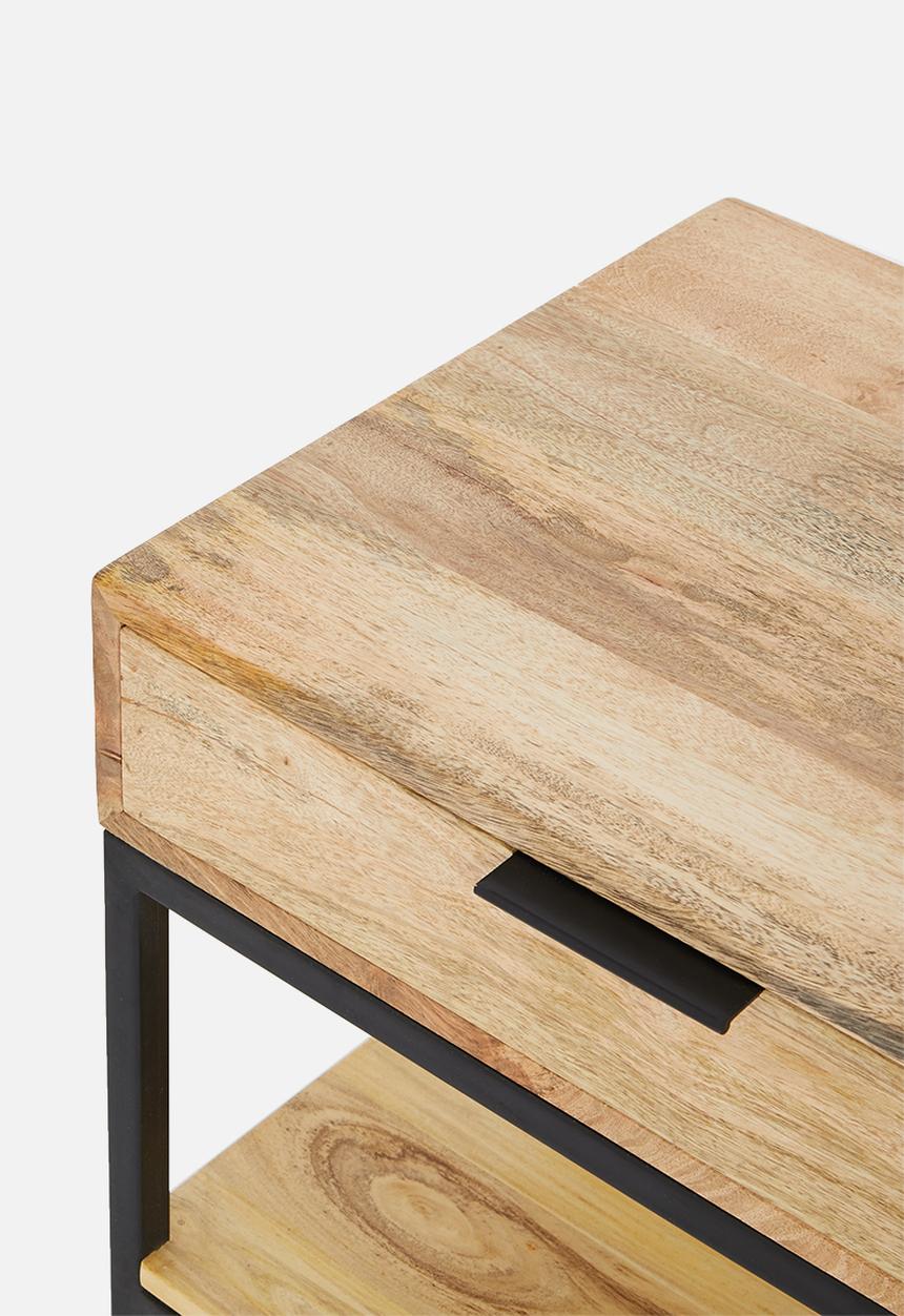 Sixth Floor - Mango bedside table - natural & black 