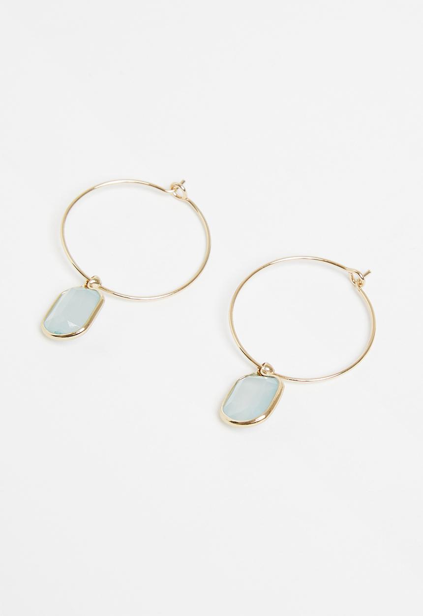 Superbalist - Hoop earrings - gold & green