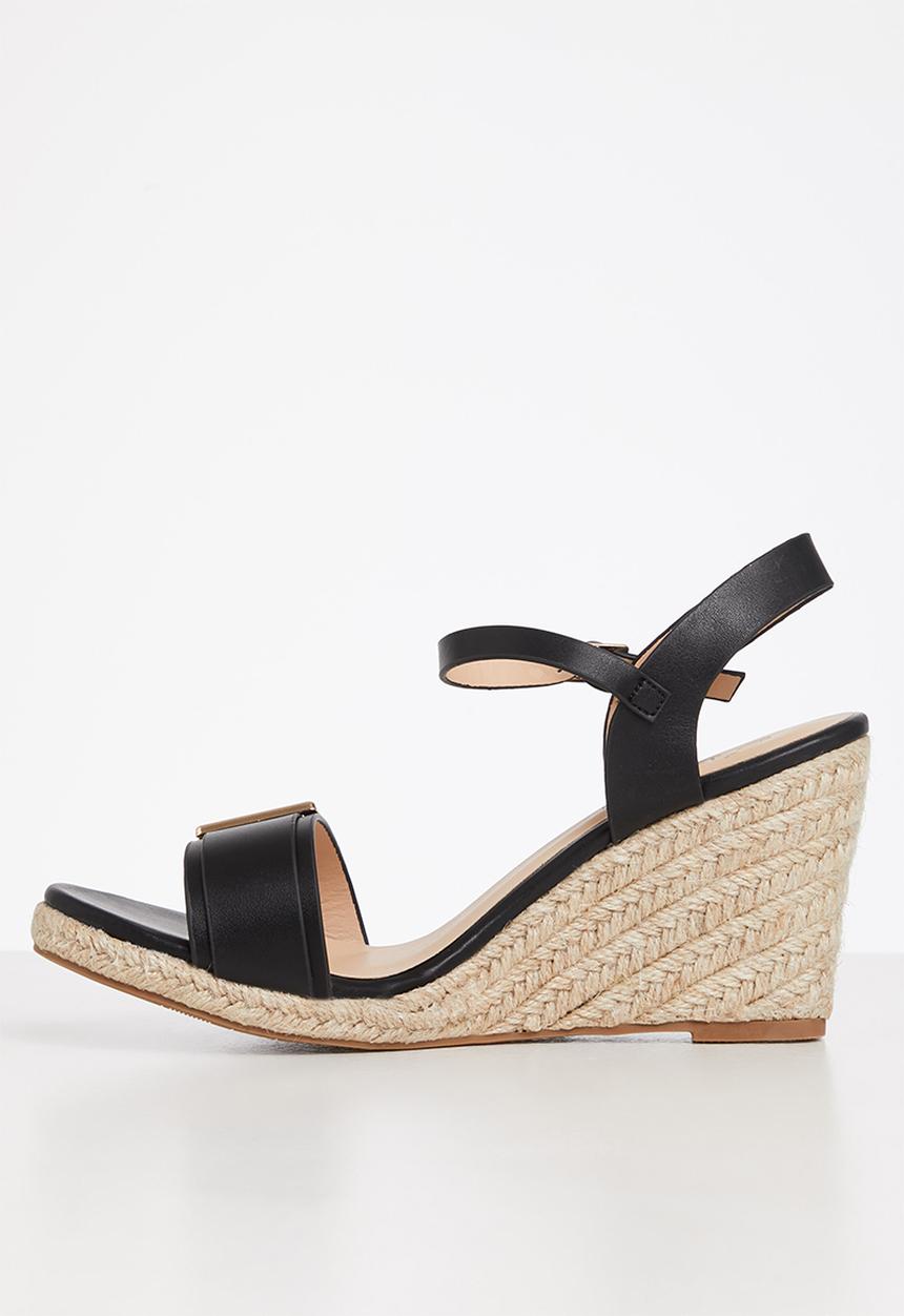Butterfly Feet - Drayco 8 espadrille wedge heel - black