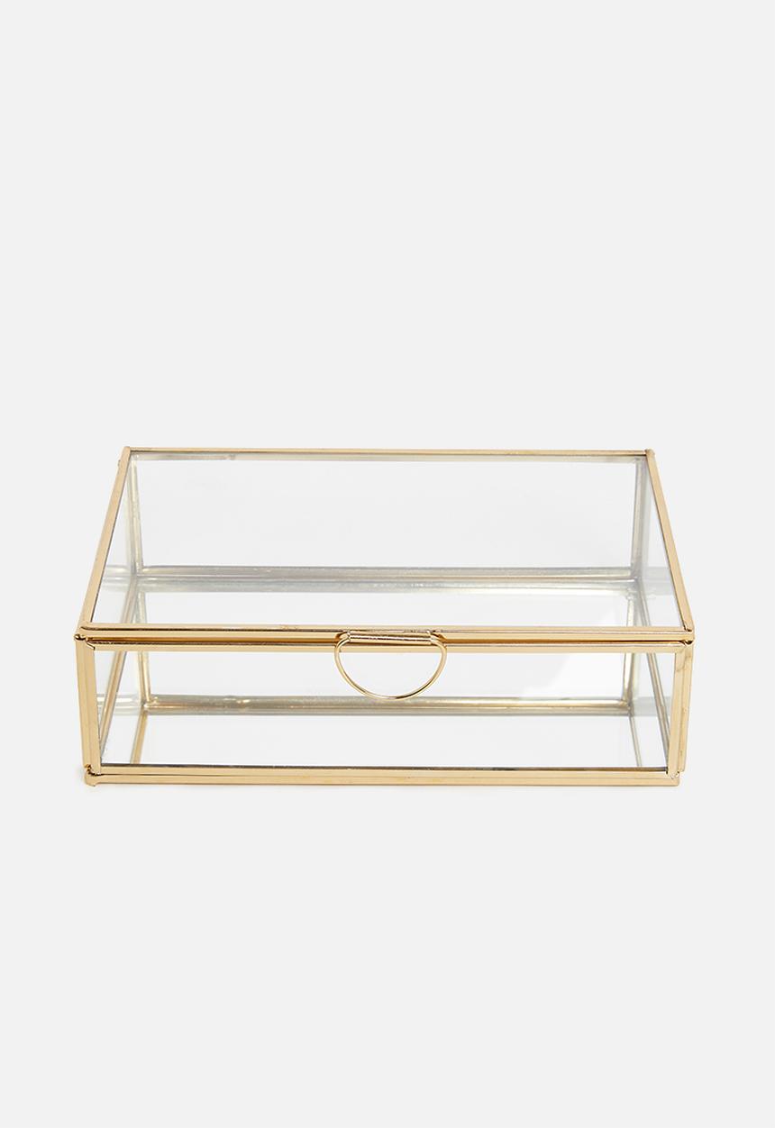 H&S - Glass jewellery box - gold