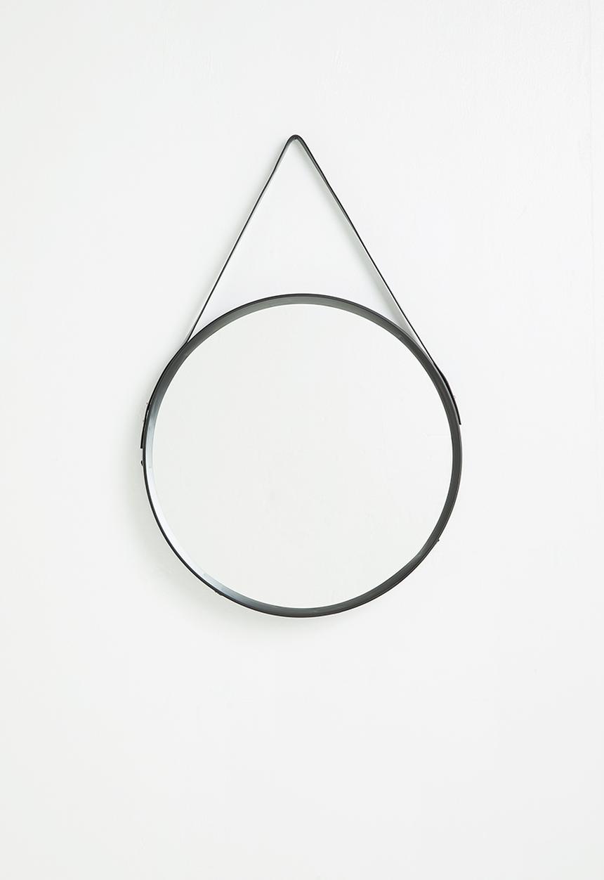 Bathroom Solutions - Strappy round mirror - black