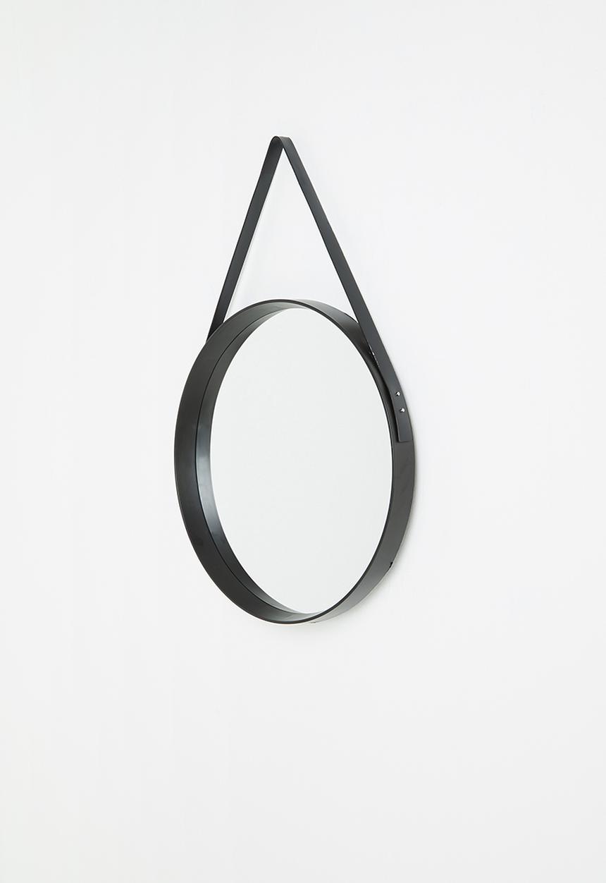 Bathroom Solutions - Strappy round mirror - black