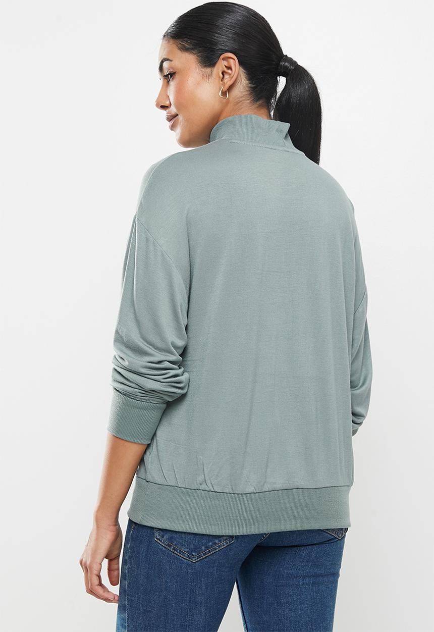 ONLY - Linka long sleeve high neck top - stormy sea