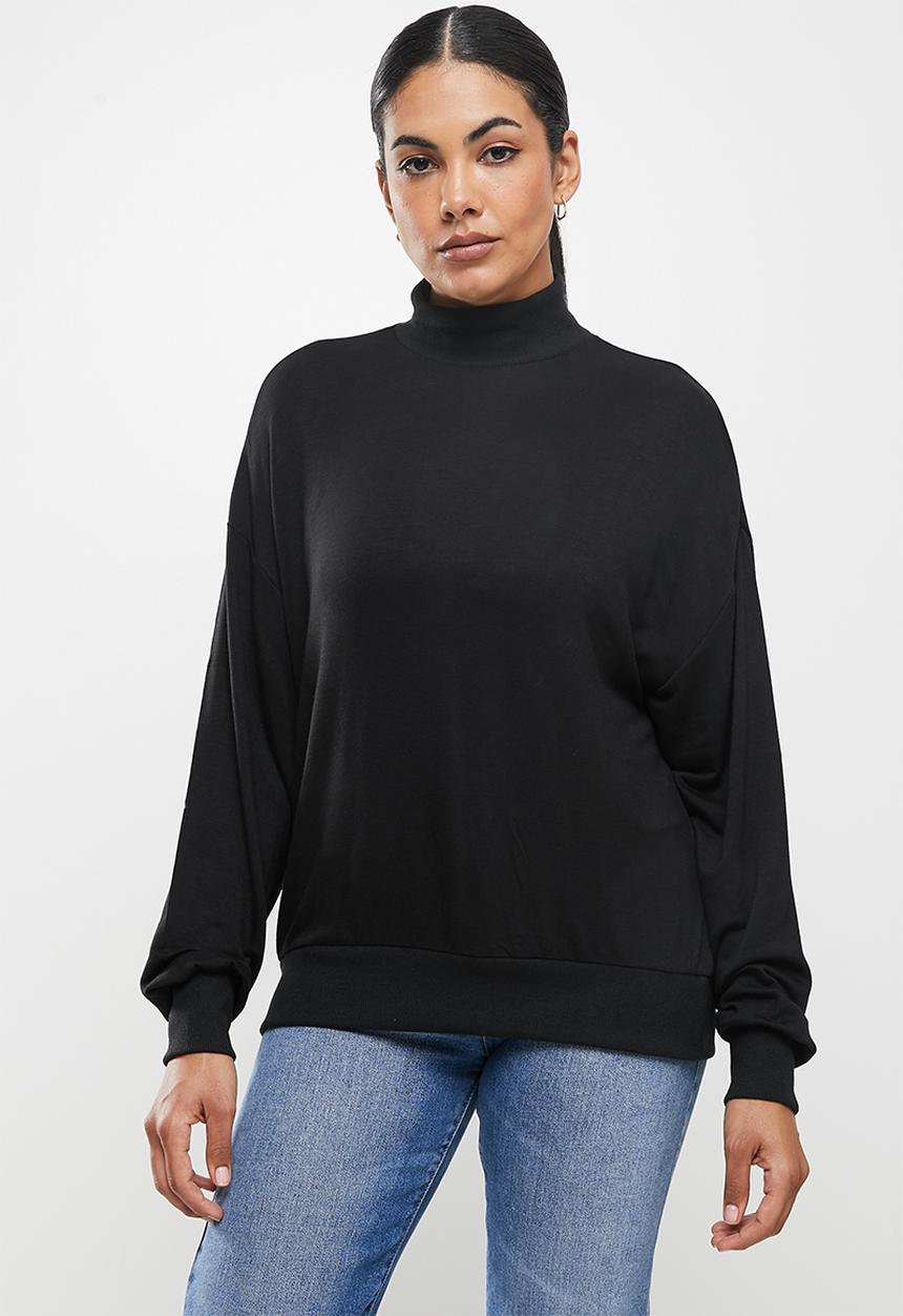 ONLY - Linka long sleeve high neck top - black