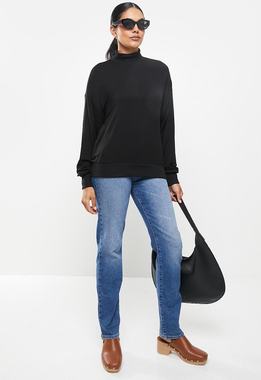 ONLY - Linka long sleeve high neck top - black