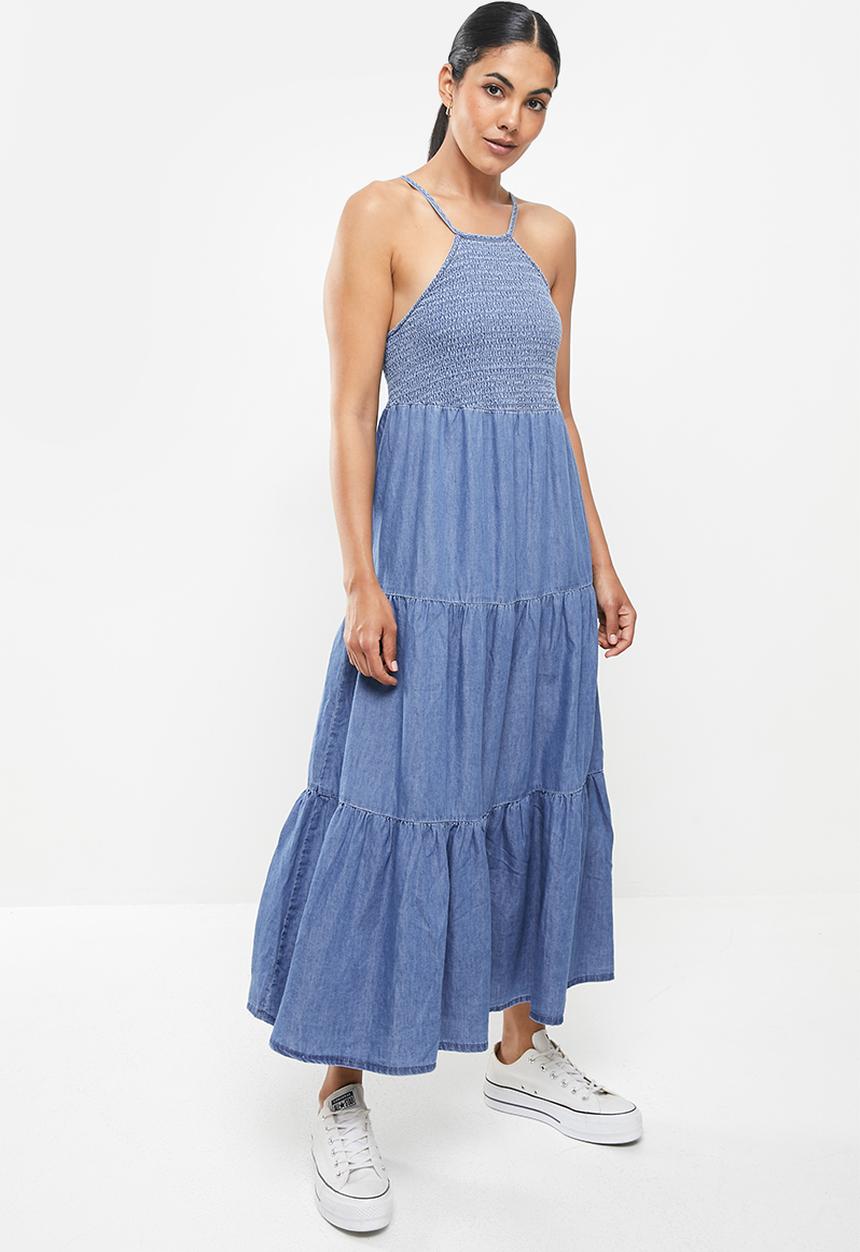 ONLY - Bea life sleeveless long smock denim dress - medium blue