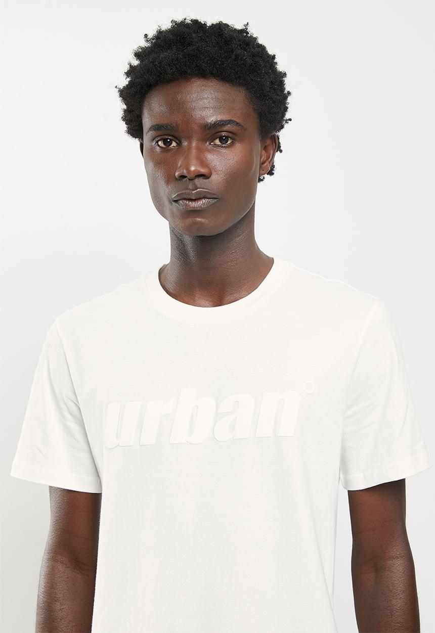 urban° - Urban high square branded tee - blanc de blanc