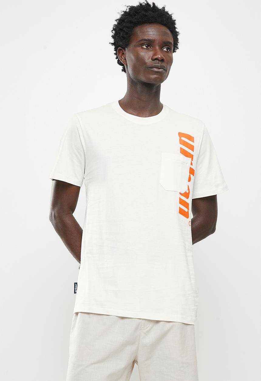 urban° - Urban gel and reflective print chest tee - blanc de blanc