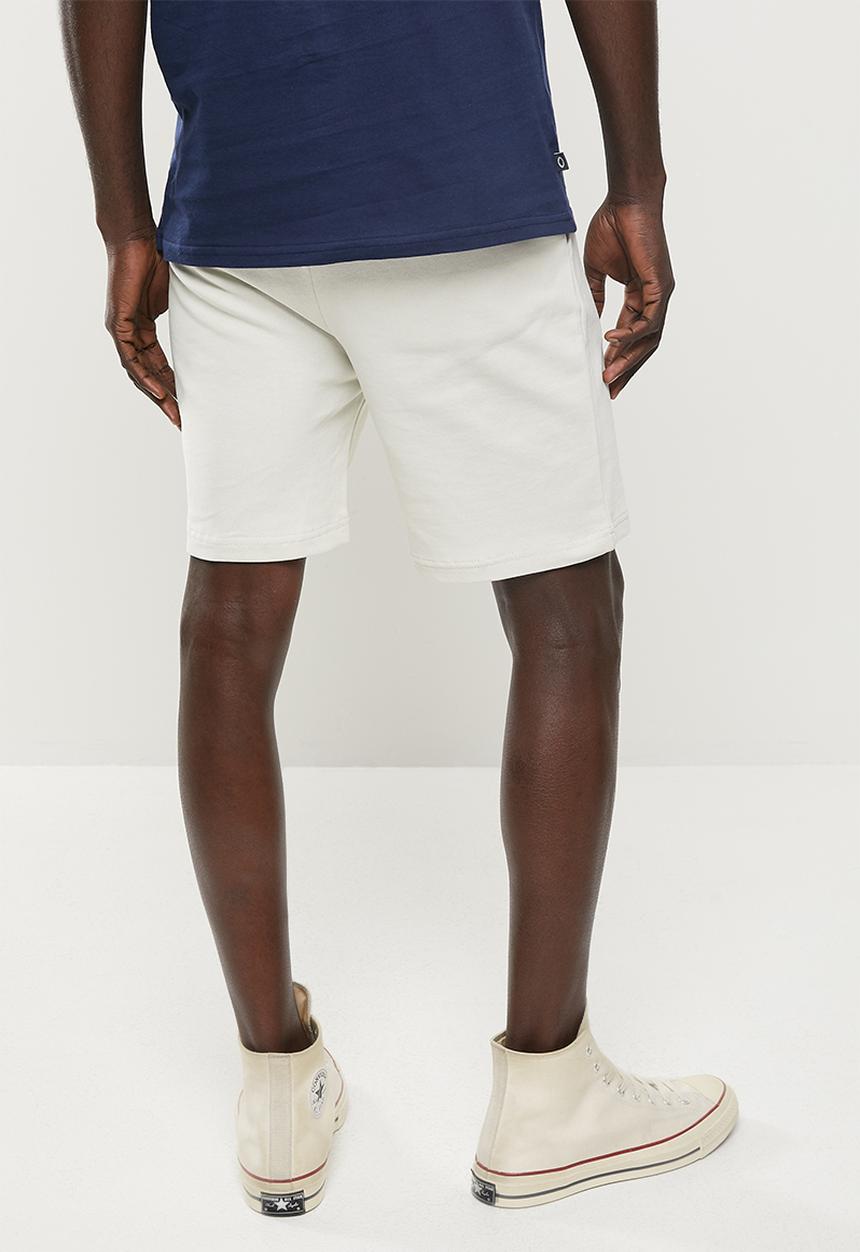 urban° - Urban terry fleece with rubber print short - oyster mushroom