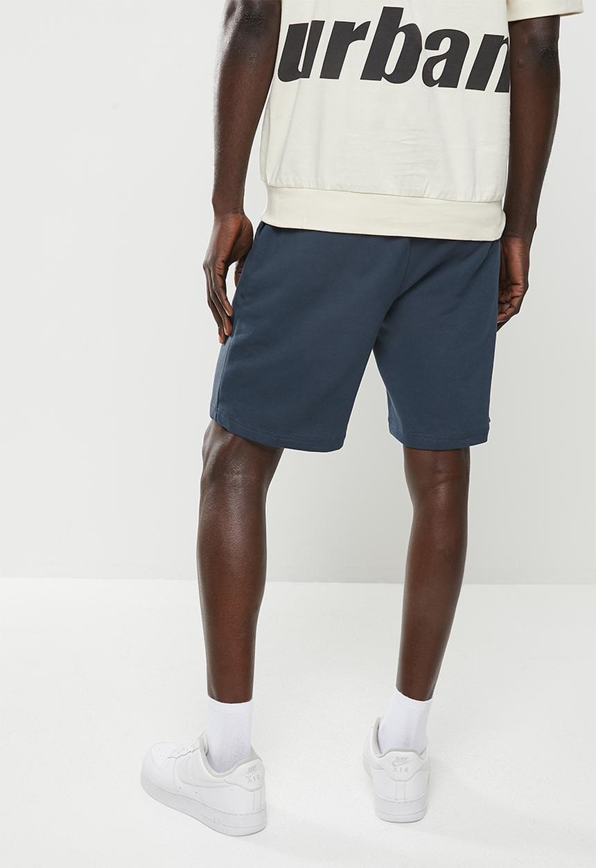 urban° - Urban terry fleece with rubber print short - navy