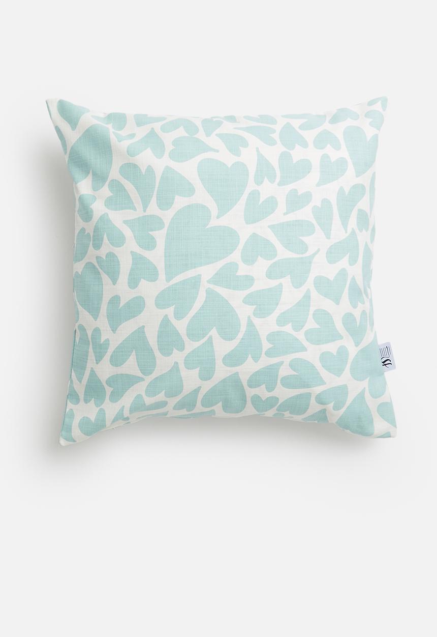 Sixth Floor - Heartbeat cushion cover - turquoise