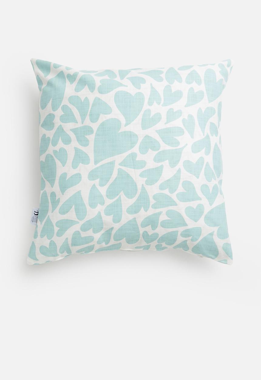 Sixth Floor - Heartbeat cushion cover - turquoise