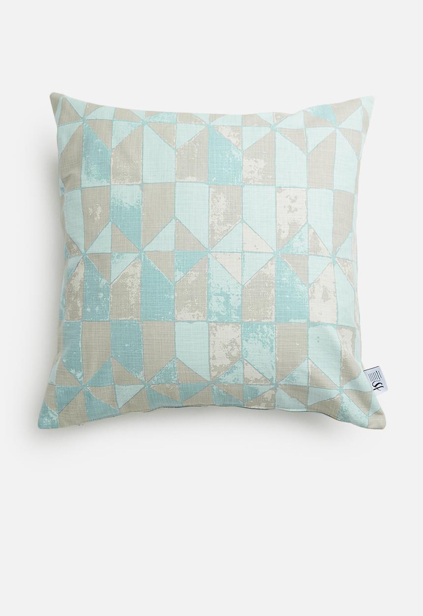 Sixth Floor - Del mar outdoor cushion cover - green checkerboard