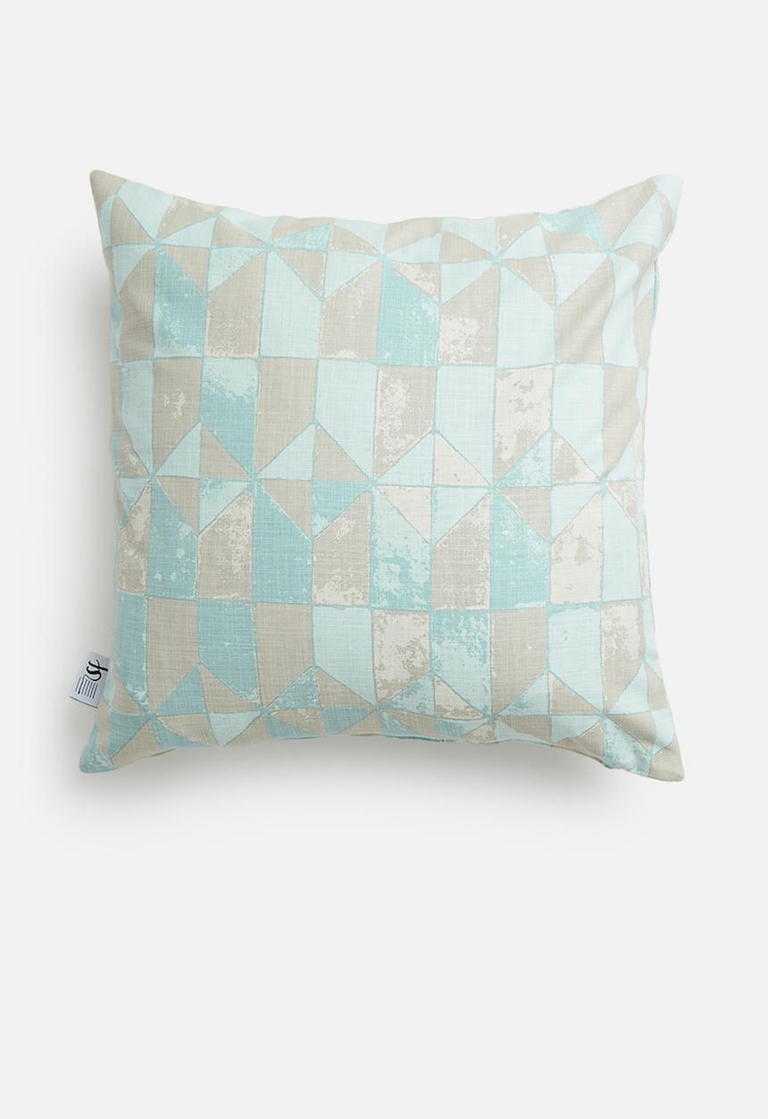Sixth Floor - Del mar outdoor cushion cover - green checkerboard