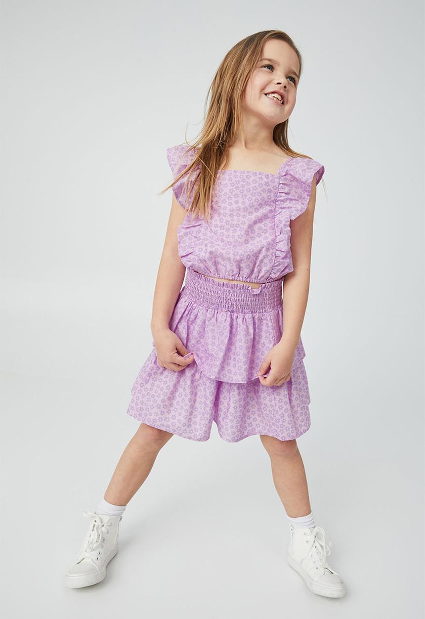 Cotton On - Maggie frill top - lilac drop & ashbury floral
