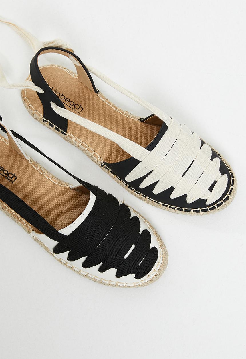 Viabeach - Espa 29 ankle tie espadrille - white combo