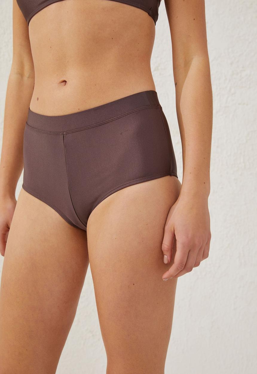 Cotton On - Boyleg full bikini bottom - brownie shimmer
