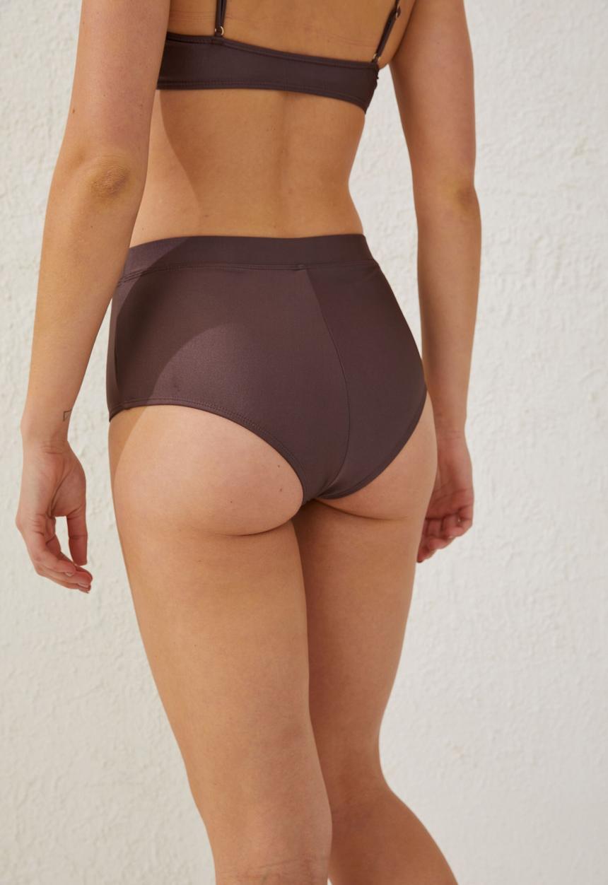 Cotton On - Boyleg full bikini bottom - brownie shimmer