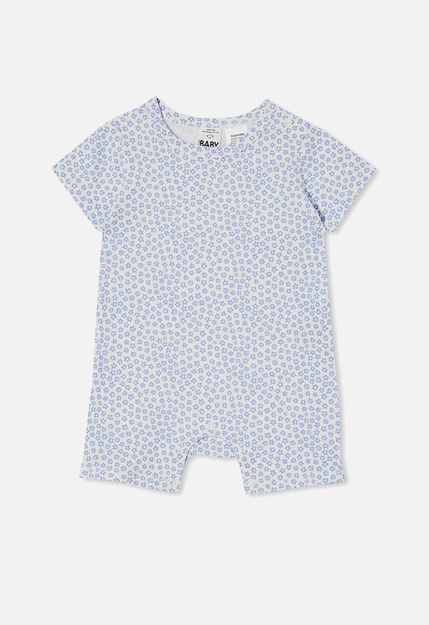 Cotton On - The short sleeve romper - vanilla/violet surf luna floral