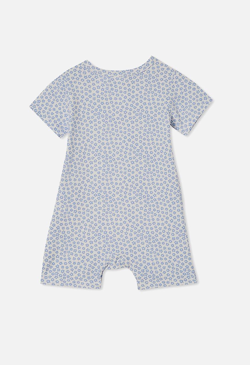 Cotton On - The short sleeve romper - vanilla/violet surf luna floral