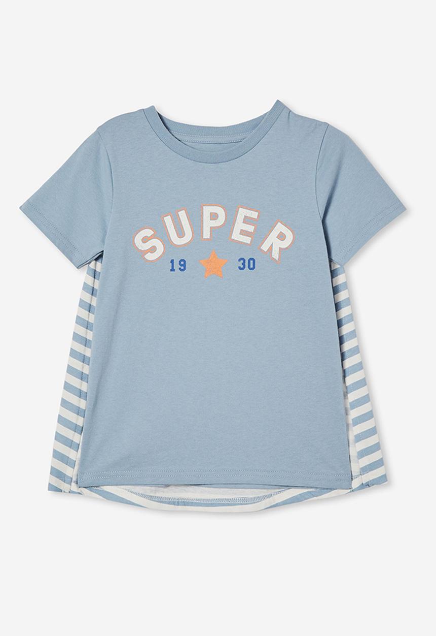Cotton On - Stevie short sleeve embellished cape tee - dusty blue