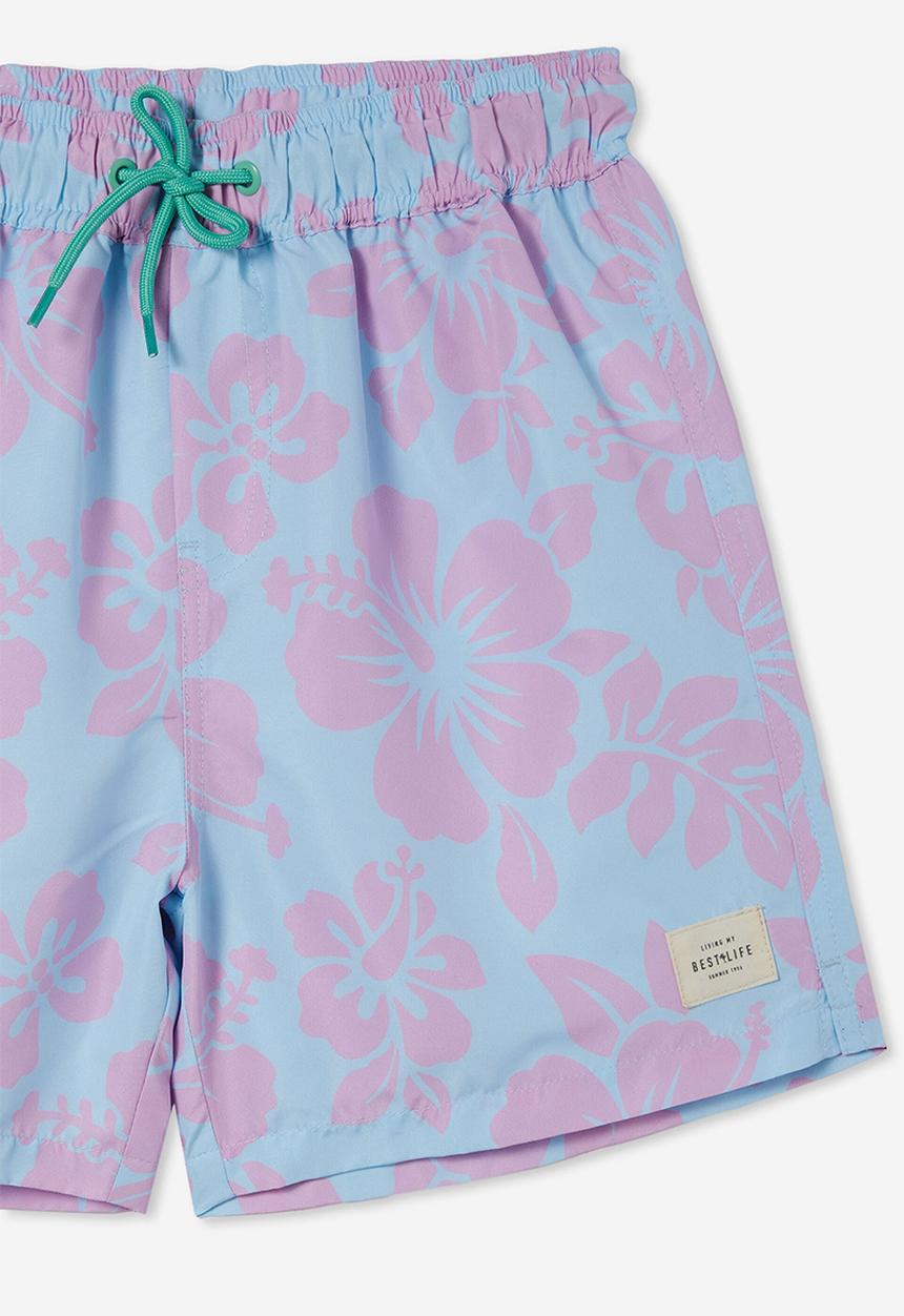 Cotton On - Benny boardshort - frosty blue & pale violet 