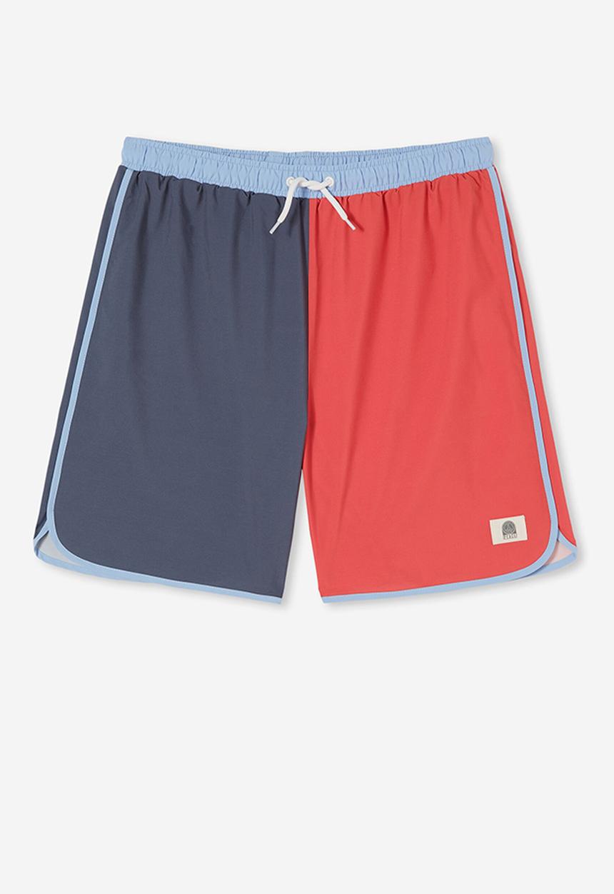 Cotton On - Benny curved hem boardshort - vintage navy & red 